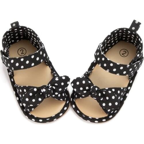 2021 Fashion Baby Shoes Girls Summer Sandals Bow-knot Rubber Sole Flat Non-slip Infant Toddler First Walkers Outdoor Sandals