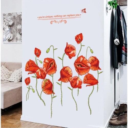 Removable Kids Room Wall Decoration Art Decor DIY Flower Wall Decals Floral Wall Stickers Murals for Home Deoration