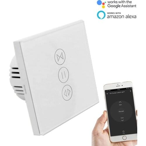 Tuya APP EU Touch Curtain Switch For Shutter/curtain with AC motor Wifi App remote Control work with Google Home Alexa Echo