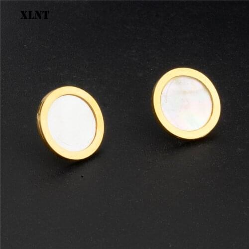 XLNT Stainless Steel stud earring gold Shell earrings for women Korean earrings charm jewelry gift
