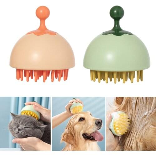 Pet Bath Brush Dog Pet Massage Brush Soft Comfortable Bath Brush Cleaning Supplies Grooming Comb
