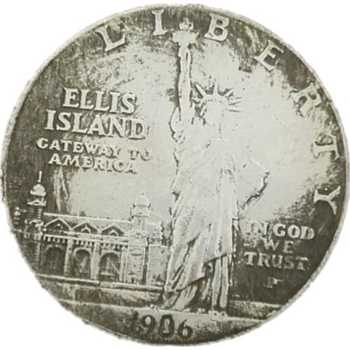 1906 Liberty Ellis Island Gateway to America One Dollar Commemorative Coin Gifts