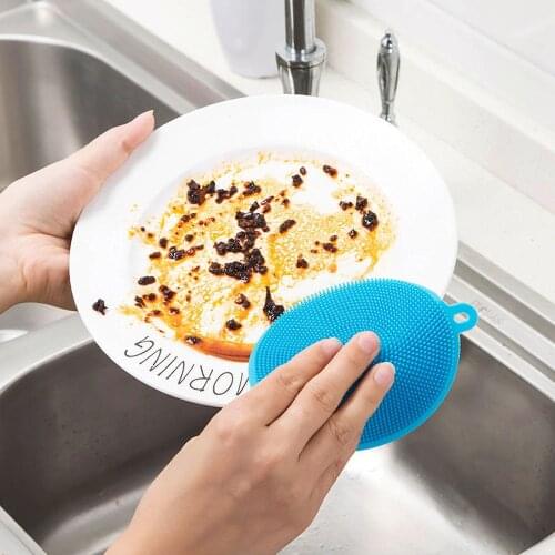 Silicone Cleaning Brush Fruit Vegetable Dishwashing Cutlery Kitchenware Brushes Sponge Scouring Pads Tools Kitchen Accessories