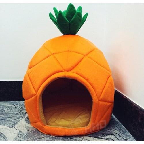 Creative Kennel Cat Nest Teddy dog Fruit Banana Strawberry Pineapple watermelon cotton bed warm pet Products Foldable Dog house