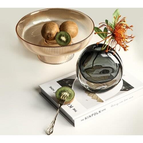 2021 Modern light luxury glass vase creative living room flower arrangement hydroponic dining table model room decoration