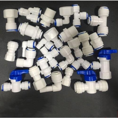 1/4" 3/8" OD Tube x 1/4" 3/8" 1/2" BSP Female Male Thread Quick Fitting RO Water Connector Reverse Osmosis Aquarium System