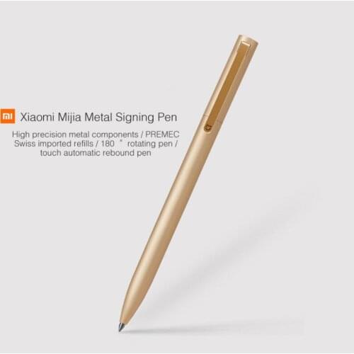 In stock original xiaomi Metal Sign pen Pen ballpen Mijia Silver pen 0.5MM PREMEC Smooth Switzerland Refill Black Blue Ink