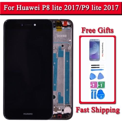 For Huawei P8 lite 2017 PRA-LA1 PRA-LX1 LCD Display Touch Screen Digitizer with frame Assembly for huawei p9 lite 2017 LCD