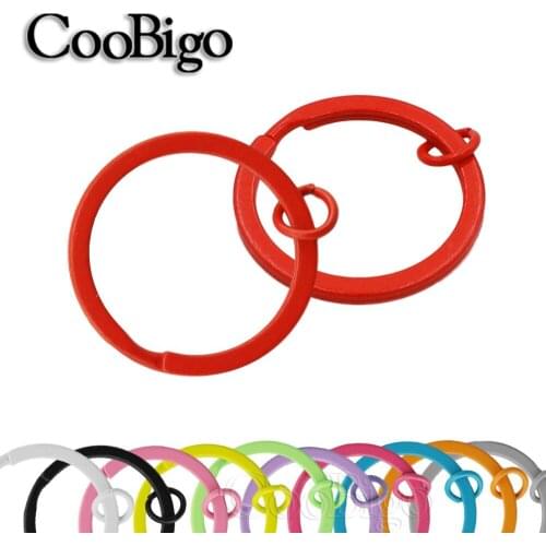 10Pcs Keychain Split O Ring Keyring Keyfob Candy Color Circle DIY Craft Jewelry Making Accessories Dia 30mm Colorful Metal
