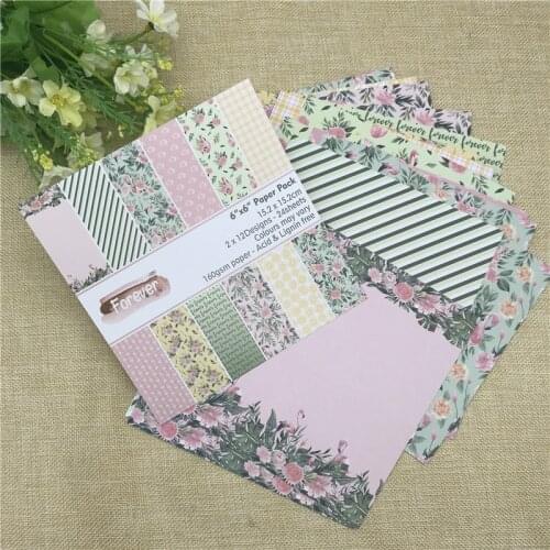 12pcs 6" Single-side forever Rural Series pattern creative papercraft art paper handmade scrapbooking kit set books