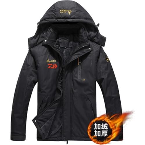 2020 Daiwa Fishing Clothing Winter Men Autumn Winter Waterproof Warm Fishing Jackets Patchwork Hooded Mountaineering Suits