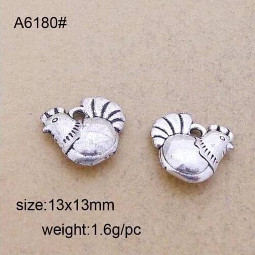 25pcs/lot Antique Silver Tiny Hen Charms Happy Farm Animal Chicken Charms 13x13mm Jewelry Findings