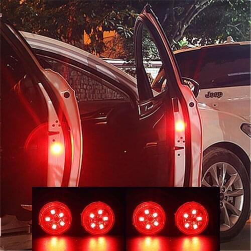 4pcs Magnetic Wireless LED Car Door Opening Warning Lights side door edge Strobe Flashing Anti Collision led Safety Lamps auto