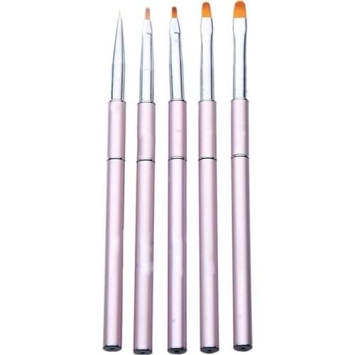 5Pcs Nail Art Painting Brush Liner Nail Bloom Flower Nail Art Brush Pen UV DIY Manicuring Flower Drawing Pen