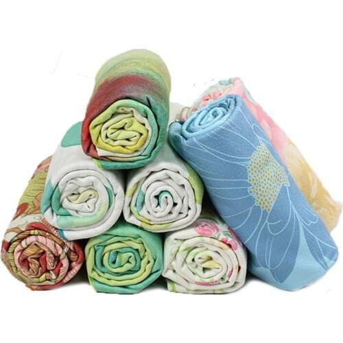 Sweat Absorbent Non Slip Microfiber Yoga Towel Printed Beach Blanket Fitness Workout Exercise Mat Towel Cover 24 x72 Inch