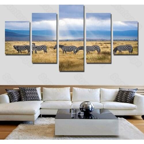 Frameless Painting Animal Zebra Ethnic Group Dry African Grassland Personality Simple Style Modern Living Room Home Decoration