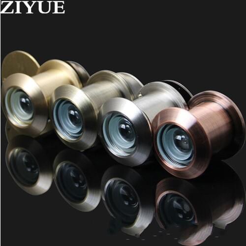 Free Shipping Full Copper High Definition Glass Lens Large Angle Door Mirror Thickened Door Peep hole