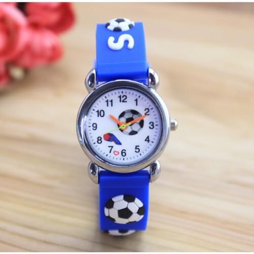 New 3D Cartoon fashion silicone football kids Watch Children Girls Boys Students Quartz Wristwatches relogio kol saati clock