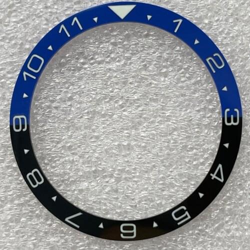 Watch Parts 38mm black blue ceramic luminous insert fit SKX007 Automatic Diver Watch Case