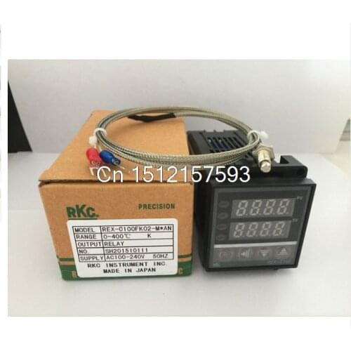 Dual Digital RKC PID Temperature Controller REX-C100 with K thermocouple, Relay Output