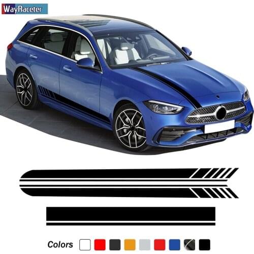 Edition 1 AMG Car Hood Decal Side Stripes Skirt Sticker For Mercedes Benz C Class W206 S206 2021 Accessories