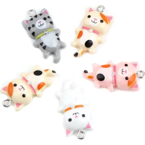 10 Piece Kawaii Resin Charms Cat Animal For Women Handmade DIY Making Earrings Necklace Pendants Party Jewelry Findings