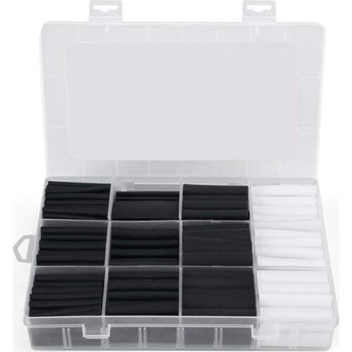 300Pcs 3:1 Heat Shrink Tubing Kit with Glue Dual Wall Tubing 2.4/3.2/4.8/6.4/7.9/9.5/12.7mm Adhesive Lined Sleeve Wrap