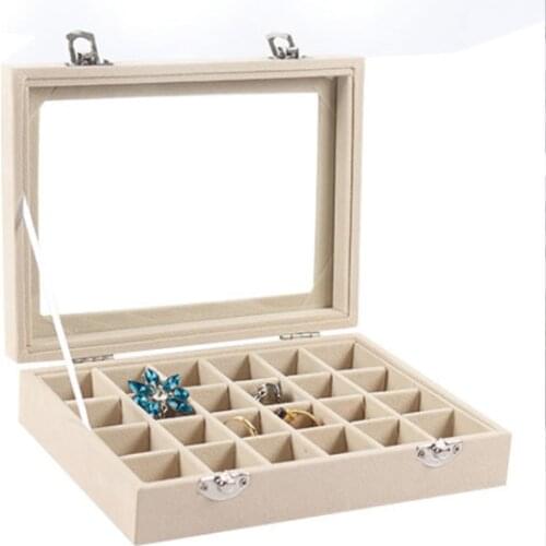 High Quality Various Color Options 24 Grids Ring Box Rings Earrings Necklaces Pendants Bracelets Box Jewellery Organizer Storage
