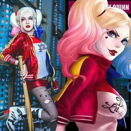 Suicide Cosplay Costumes Squad Monster T Shirt Coat Jacket Pants Bracelet Belt Necklace Gloves Accessories Full Set Harey