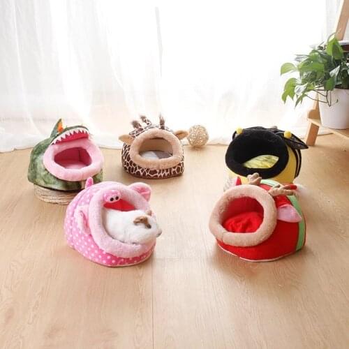 Guinea Pig Bed Warm Small Pet House Soft Hamster Hedgehog Squirrel Nest Kawaii Cartoon Shape Pet Bed Small Animal House