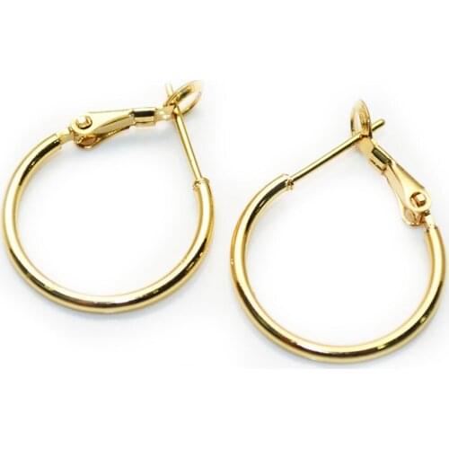 Hgih Qualtiy 20mm Round Circle Earring Hooks Gold Plating Copper Hoop Ear Loop DIY Jewelry Making Findings 20pairs/lot