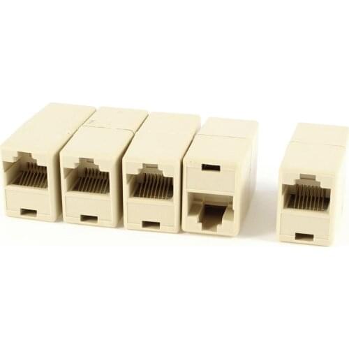 KSOL 5 Pcs Plastic RJ45 8P8C Female to Female Ethernet Connector Couplers