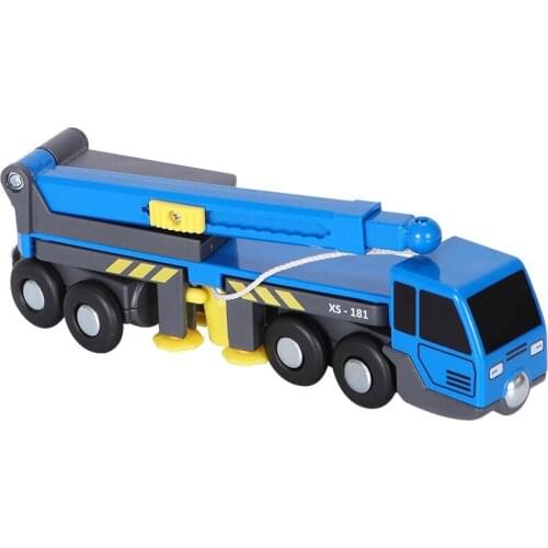 Multifunctional Train Toy Set Accessories Mini Crane Truck Toy Vheicles Kids Toy Compatible with Wooden Tracks Railway