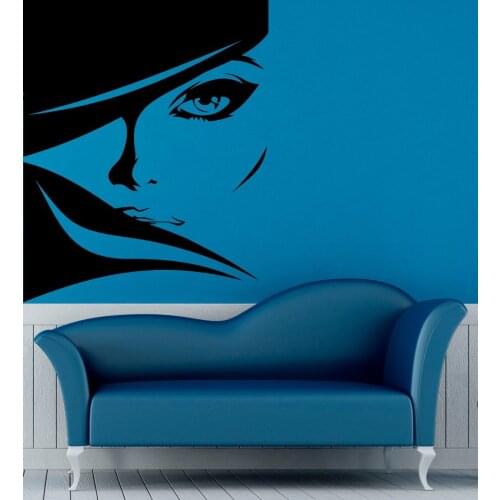 Girl Beauty Salon Wall Decal Sexy Woman Hair Modern Vinilos Decoratiovs Home Interior Adhesive Wall Stickers DIY Art MuralSYY370