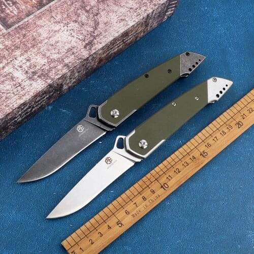 Petrochemical fish folding AUS-8 blade steel G10 handle tactical outdoor camping multi-function self-defense hunting knife