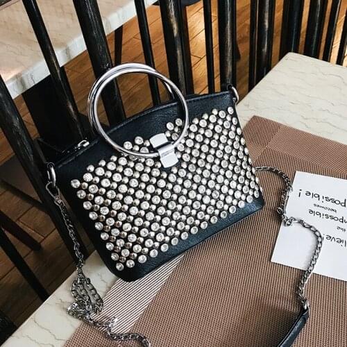 2021 New Fashion Elegant Womens Top-handle Bag Korean Style Light Luxury Diamond Ring Portable Mini Small Bucket Shoulder Bags