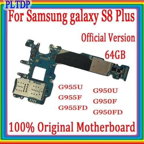 Original unlocked for Samsung Galaxy S8 plus G950U G950F G950FD G955U G955F G955FD Motherboard, with Full Chips,Free Shipping