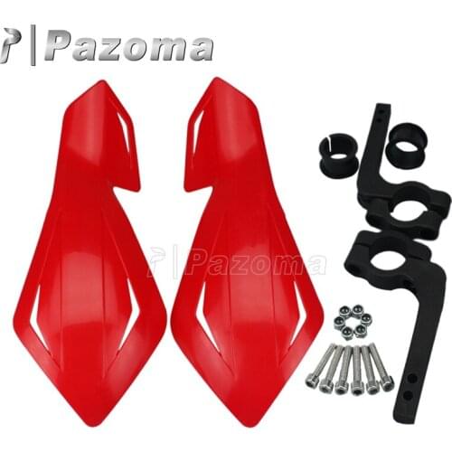 Pazoma Red Motorcycle 7/8" 22mm Supermoto Dual Sport Handguard Protector for Honda Yamaha Suzuki Snowmobile