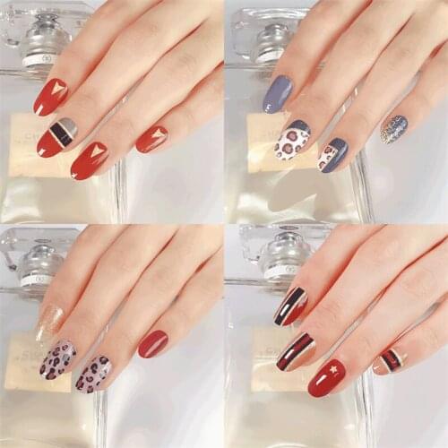 Cross Leopard Line Pattern Fashion Nail Art Sticker Nail Polish Strip Packaging For Party Decoration Self-Adhesive DIY Nail Art