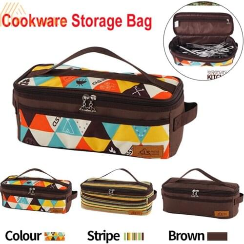 Portable Versatile Waterproof And Wear-resistant Kitchenware Storage Bag Reusable Outdoor Camping Picnic Tableware Bag