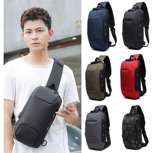 Anti Theft Sling Bag Shoulder Crossbody Waterproof Chest Bag with USB Charging Port Lightweight d88