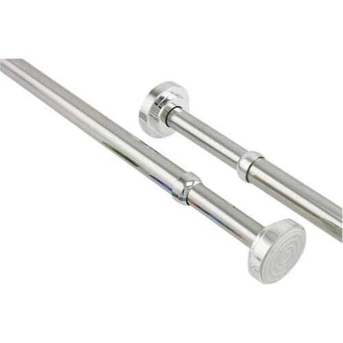 85CM to 150CM Adjustable Stainless Steel Spring Tension Rod Rail for Clothes / Towels / Curtains (Silver)