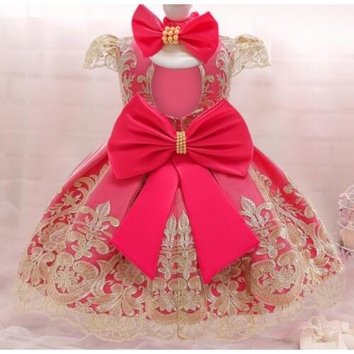 Little Baby Girls Christmas Dresses 1st 2nd Newborn Infant Kids Wedding and Birthday Party Tutu Princess Dress New Year Costume