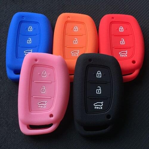 Silicone rubber car key case for Hyundai tuscon IX35 mistra 3 button smart key