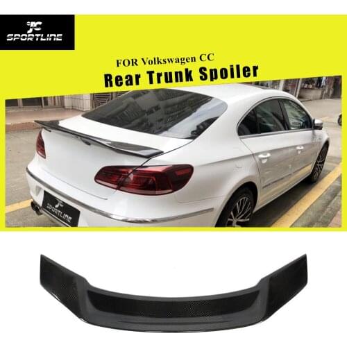 Trunk Lip Spoiler For Volkswagen CC 2009 - 2018 Carbon Fiber Rear Wing Spoiler Trunk Cover Guard