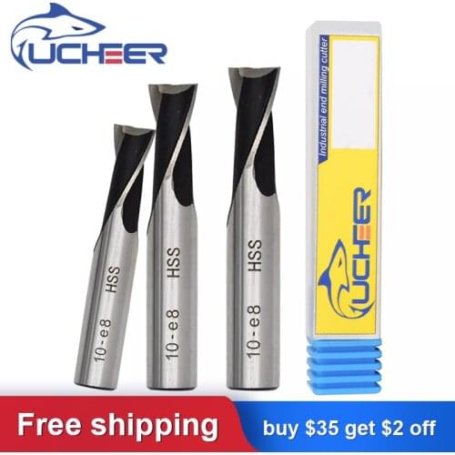 UCHEER 1pc HSS 2 flutes keyway Drills Bits Slot Straight Shank Milling Double-edge Slots Drill Tools