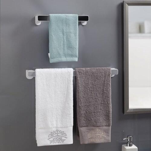 Towel Rack Free Punching Toilet Bathroom Suction Cup Hook Towel Rack Shelf Wall-Mounted Towel Bar Finishing Rack