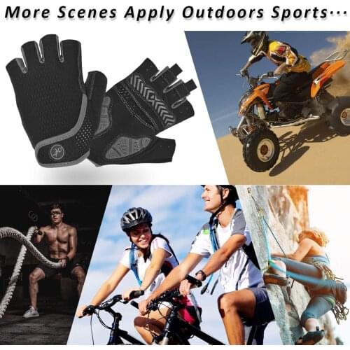 High Quality Silicone Riding Half Finger Gloves Outdoor Sports Shock-Absorbing Breathable Comfortable Motorcycle Gloves
