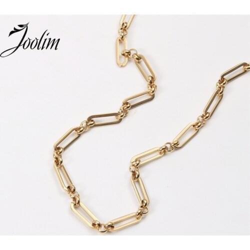 Joolim Jewelry PVD Gold Finish French Thick Chain Necklace Stylish Stainless Steel Necklace
