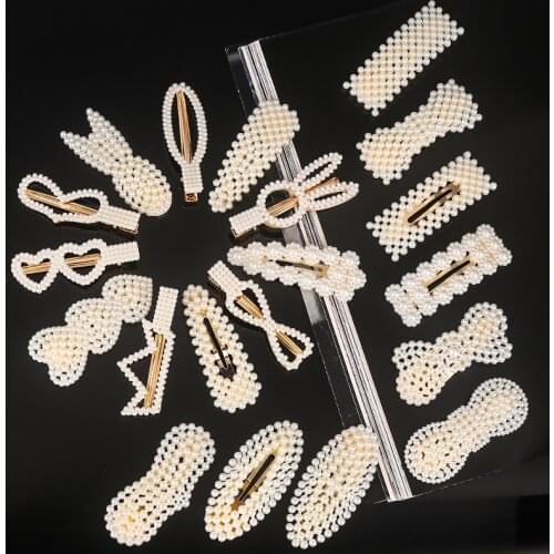 Plastic Imitation Pearl Hairpins Women Hair Clips Bows Accessories For Women Girls Hair Barrettes Hairclip Headdress Headwear